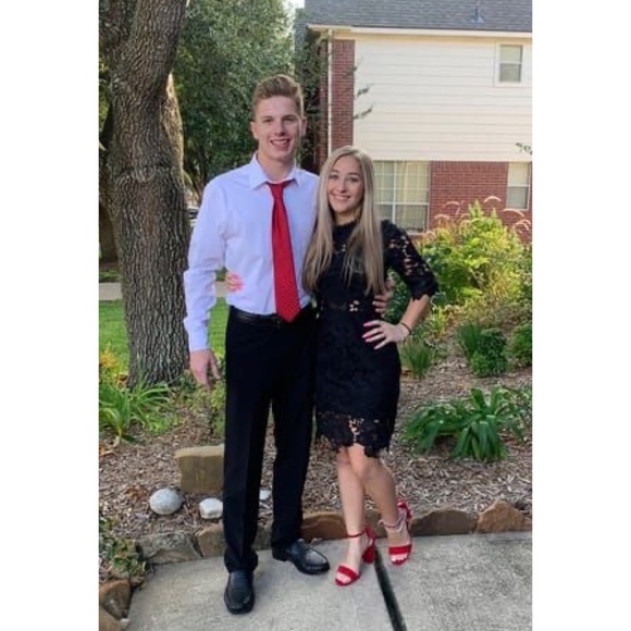 NWT Lulus A Fine Romance Black Lace Sheath Dress Size Medium - Picture 14 of 14